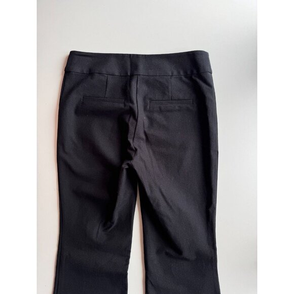 DEREK LAM 10 CROSBY Lucia Black Bi-Stretch Twill Flared Front Slit Pants, Size 8 - Picture 9 of 14